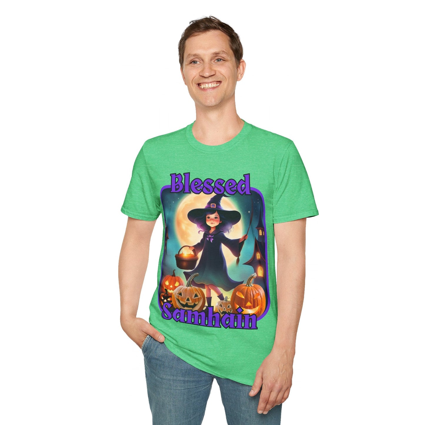 Blessed Samhain Little Witch PRfont DKcolors Unisex T-Shirt by cypherpunkgear – cypherpunkgear.com | Cypherpunk Merch