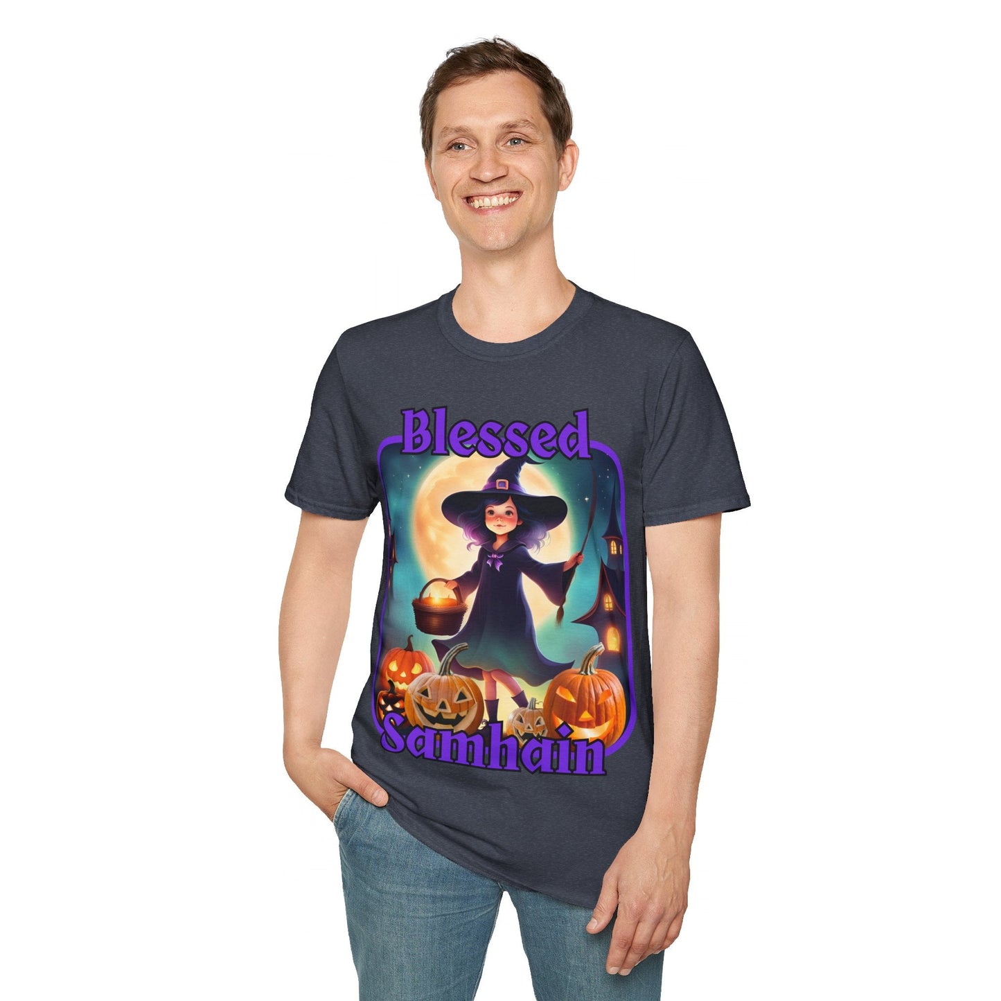 Blessed Samhain Little Witch PRfont DKcolors Unisex T-Shirt by cypherpunkgear – cypherpunkgear.com | Cypherpunk Merch