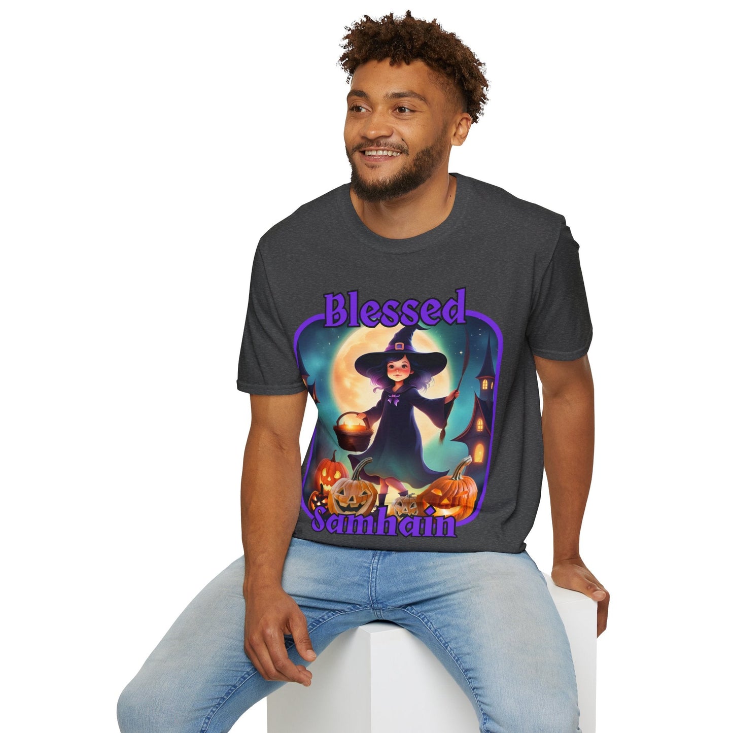 Blessed Samhain Little Witch PRfont DKcolors Unisex T-Shirt by cypherpunkgear – cypherpunkgear.com | Cypherpunk Merch