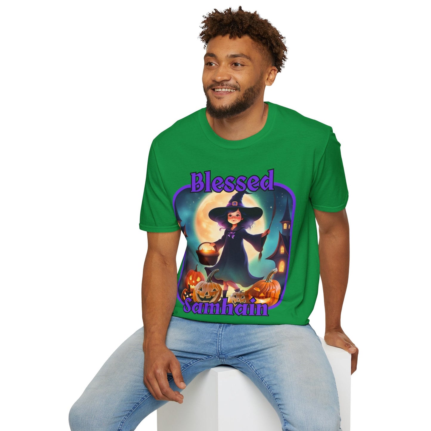 Blessed Samhain Little Witch PRfont DKcolors Unisex T-Shirt by cypherpunkgear – cypherpunkgear.com | Cypherpunk Merch