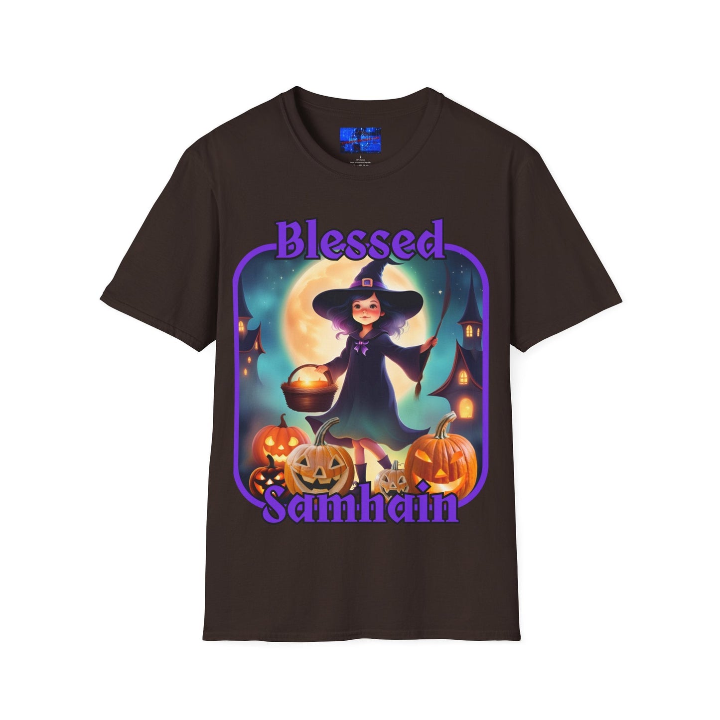 Blessed Samhain Little Witch PRfont DKcolors Unisex T-Shirt by cypherpunkgear – cypherpunkgear.com | Cypherpunk Merch