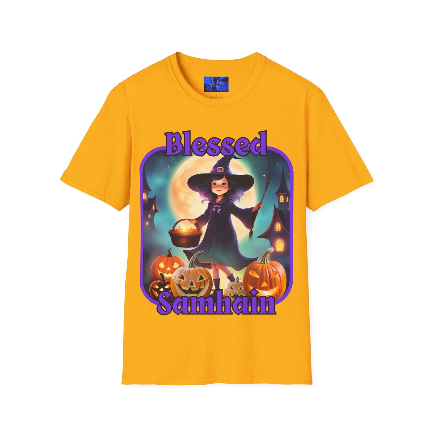 Blessed Samhain Little Witch PRfont LTcolors Unisex T-Shirt by cypherpunkgear – cypherpunkgear.com | Cypherpunk Merch