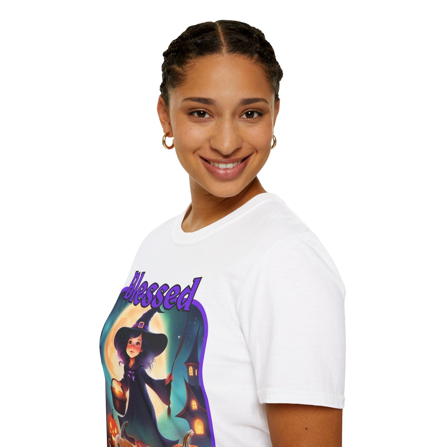 Blessed Samhain Little Witch PRfont LTcolors Unisex T-Shirt by cypherpunkgear – cypherpunkgear.com | Cypherpunk Merch