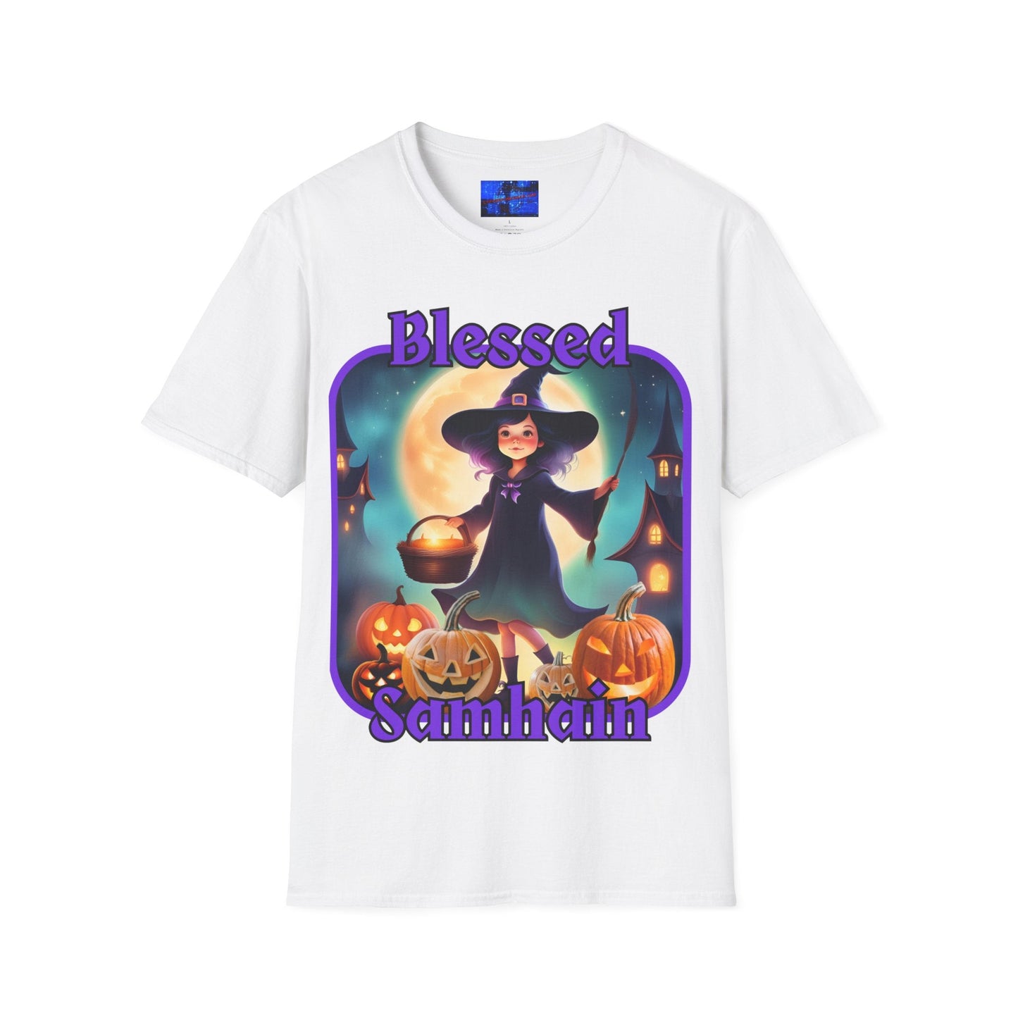 Blessed Samhain Little Witch PRfont LTcolors Unisex T-Shirt by cypherpunkgear – cypherpunkgear.com | Cypherpunk Merch