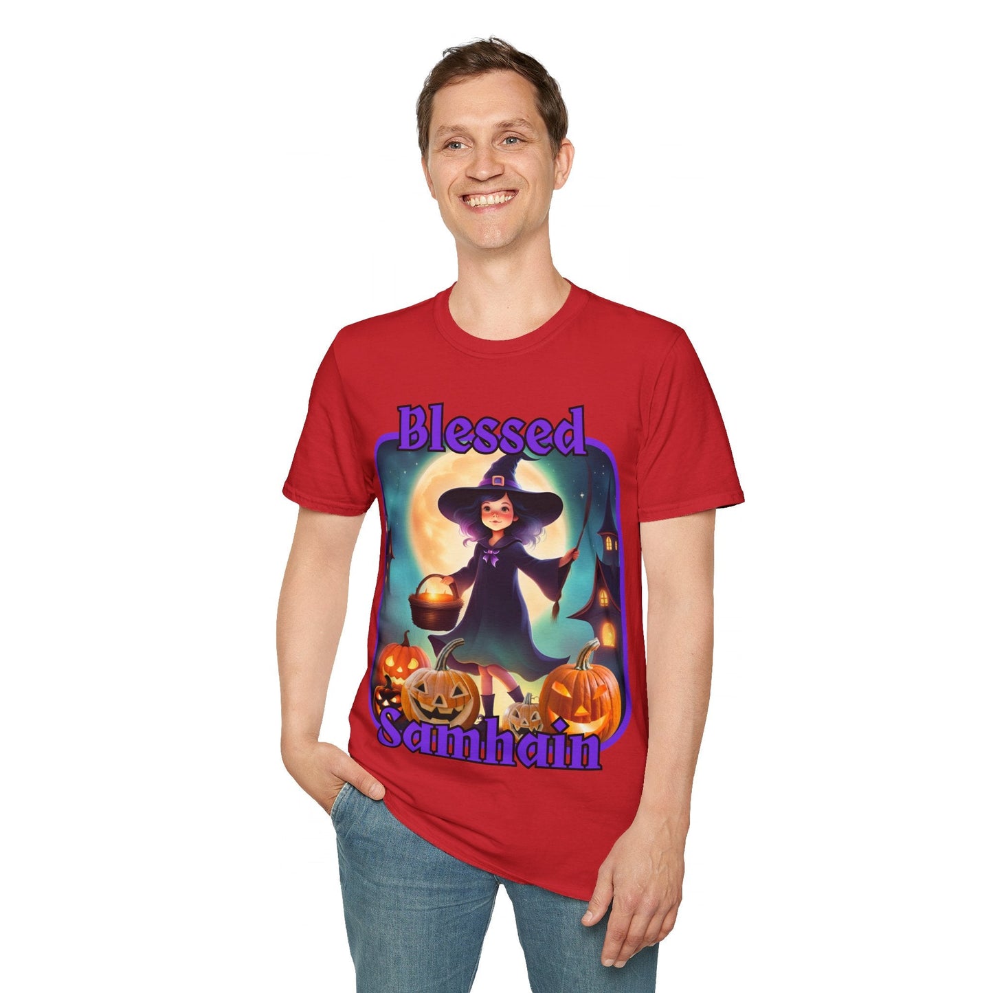 Blessed Samhain Little Witch PRfont LTcolors Unisex T-Shirt by cypherpunkgear – cypherpunkgear.com | Cypherpunk Merch
