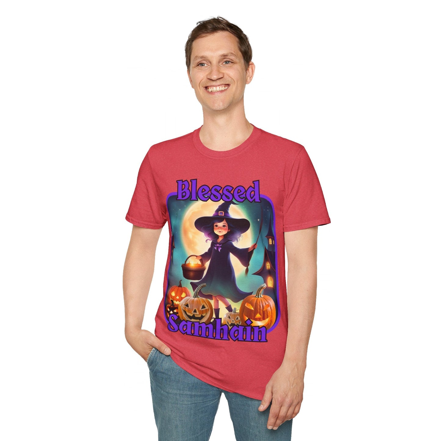 Blessed Samhain Little Witch PRfont LTcolors Unisex T-Shirt by cypherpunkgear – cypherpunkgear.com | Cypherpunk Merch