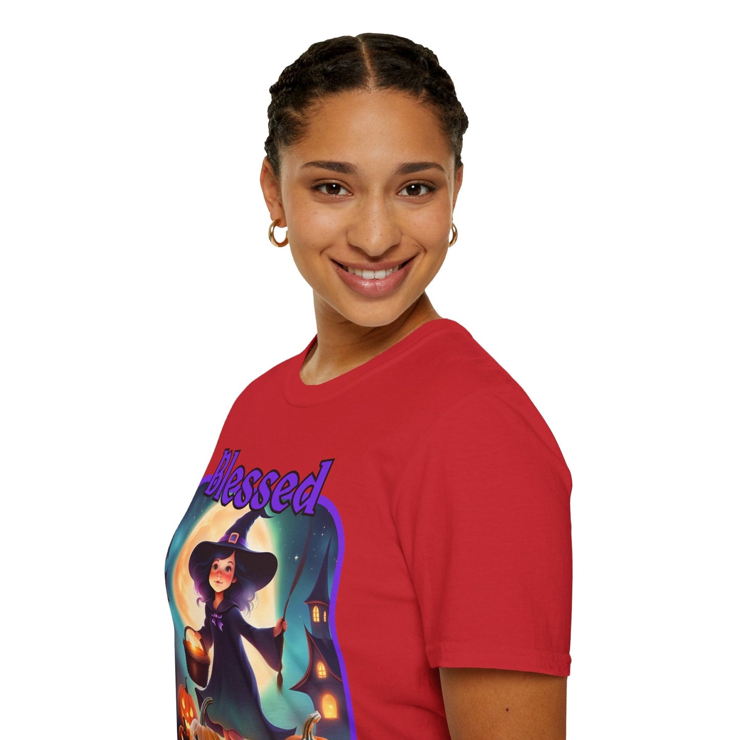 Blessed Samhain Little Witch PRfont LTcolors Unisex T-Shirt by cypherpunkgear – cypherpunkgear.com | Cypherpunk Merch