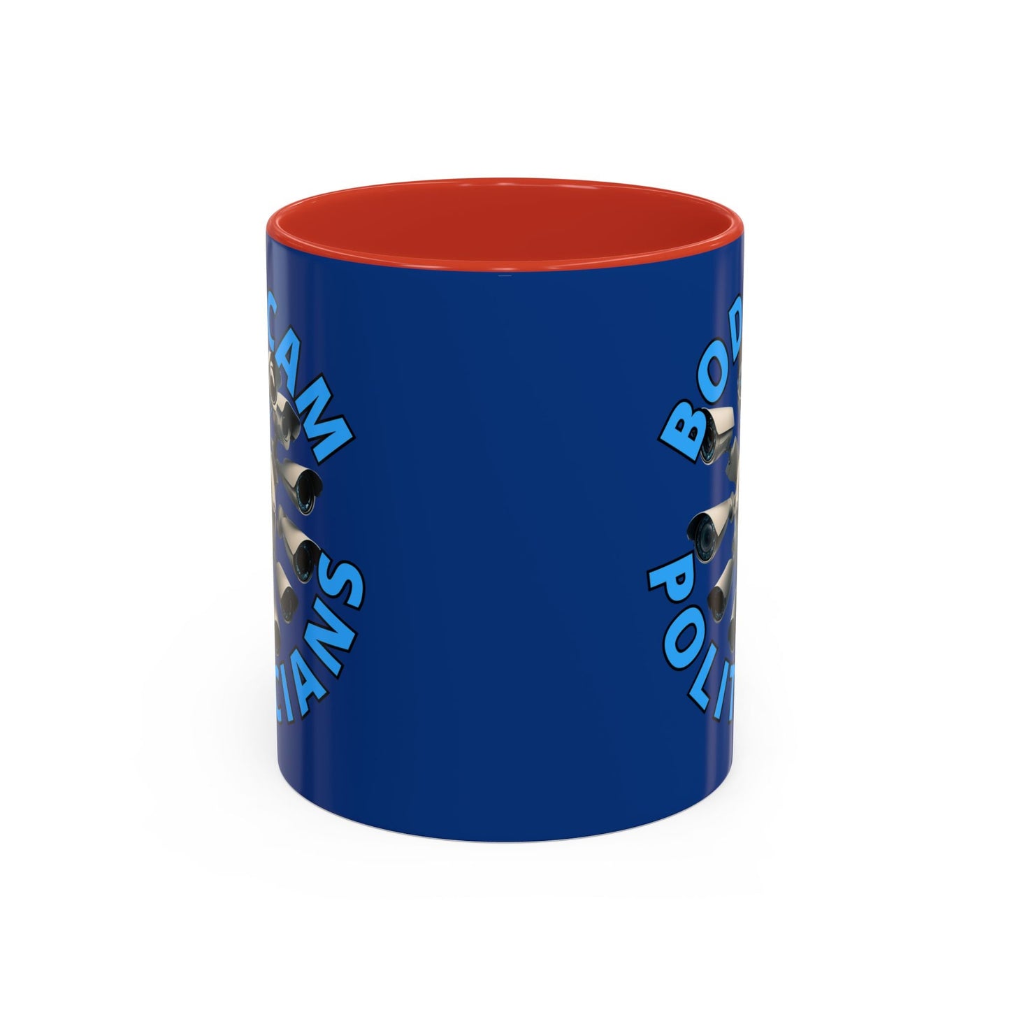 Bodycam the Politicians Cameras Blue Accent Mug by cypherpunkgear.com – cypherpunkgear.com | Cypherpunk Merch
