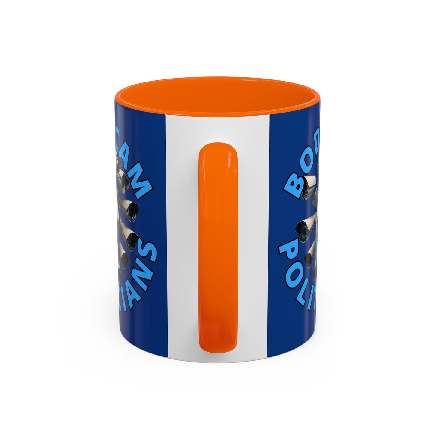 Bodycam the Politicians Cameras Blue Accent Mug by cypherpunkgear.com – cypherpunkgear.com | Cypherpunk Merch