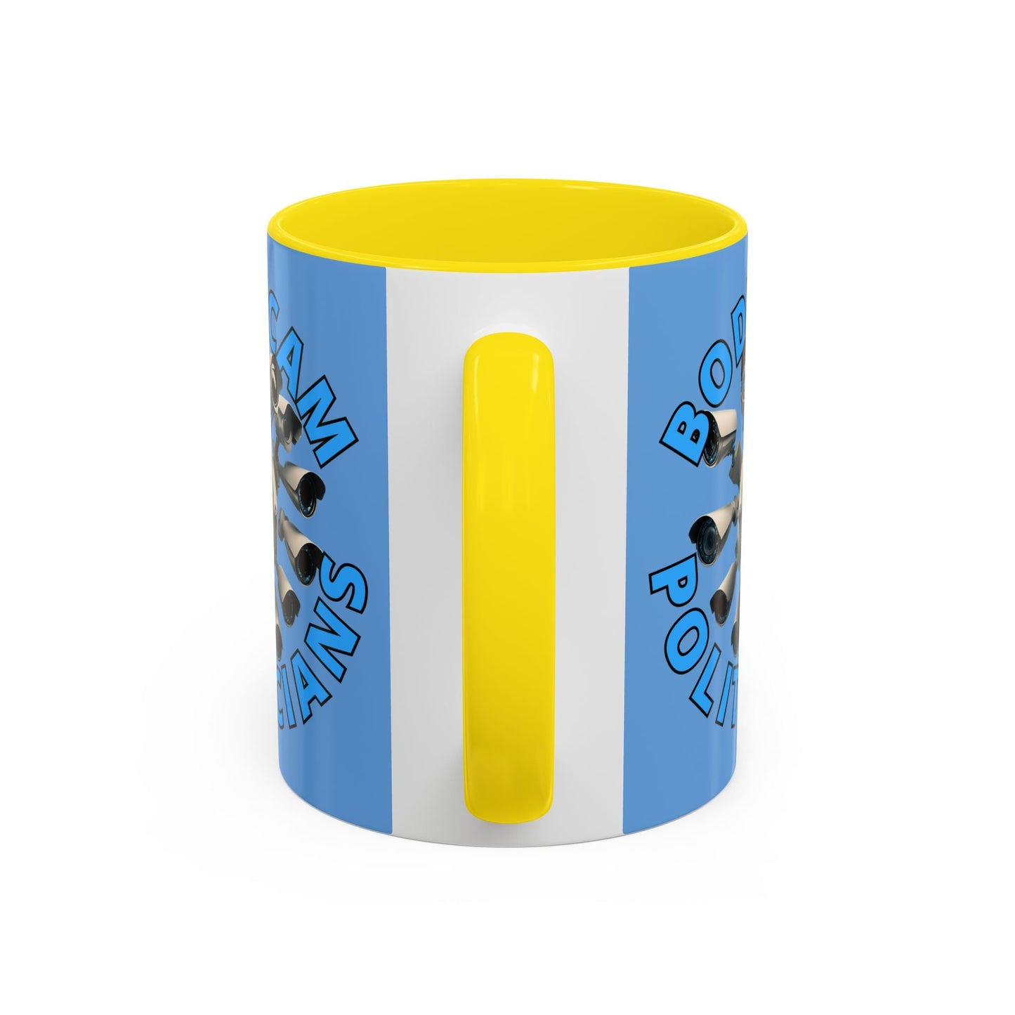 Bodycam the Politicians Cameras Light Blue Accent Mug by cypherpunkgear.com – cypherpunkgear.com | Cypherpunk Merch