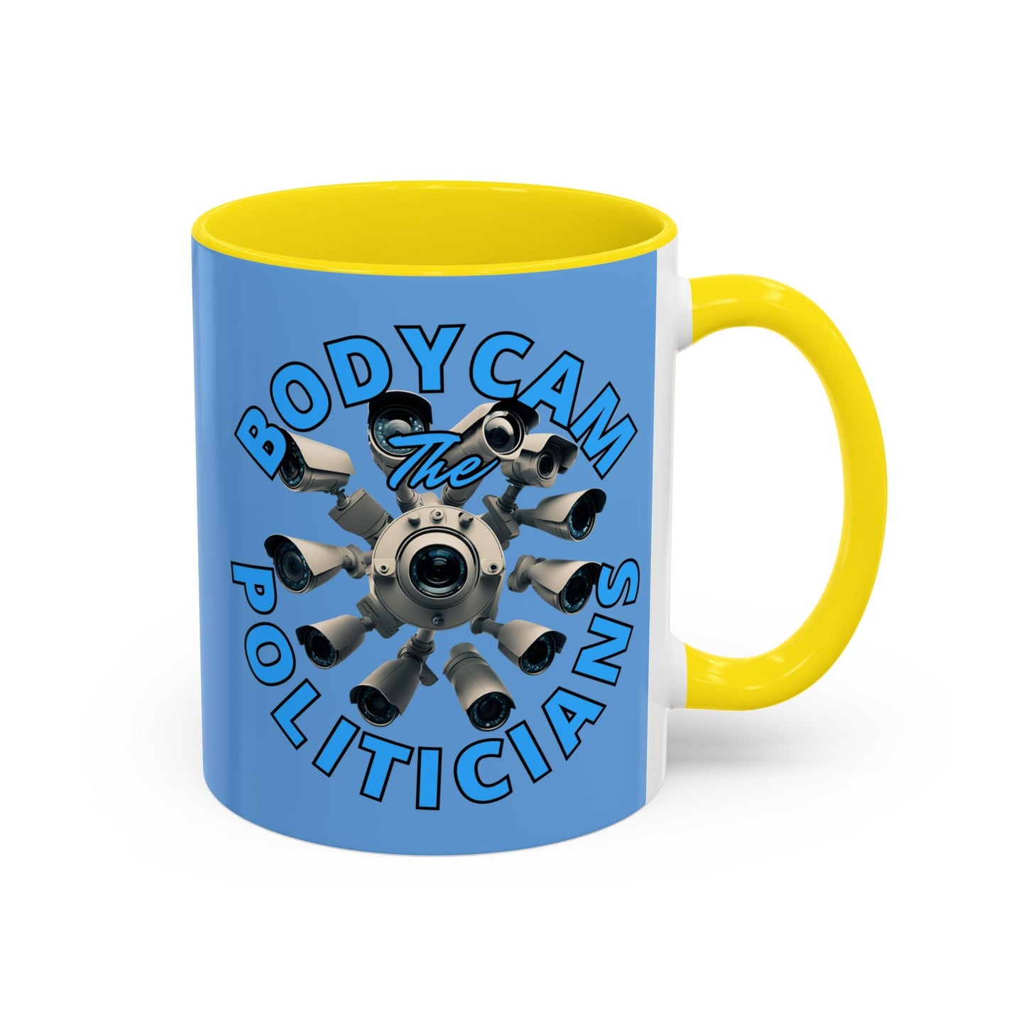 Bodycam the Politicians Cameras Light Blue Accent Mug by cypherpunkgear.com – cypherpunkgear.com | Cypherpunk Merch
