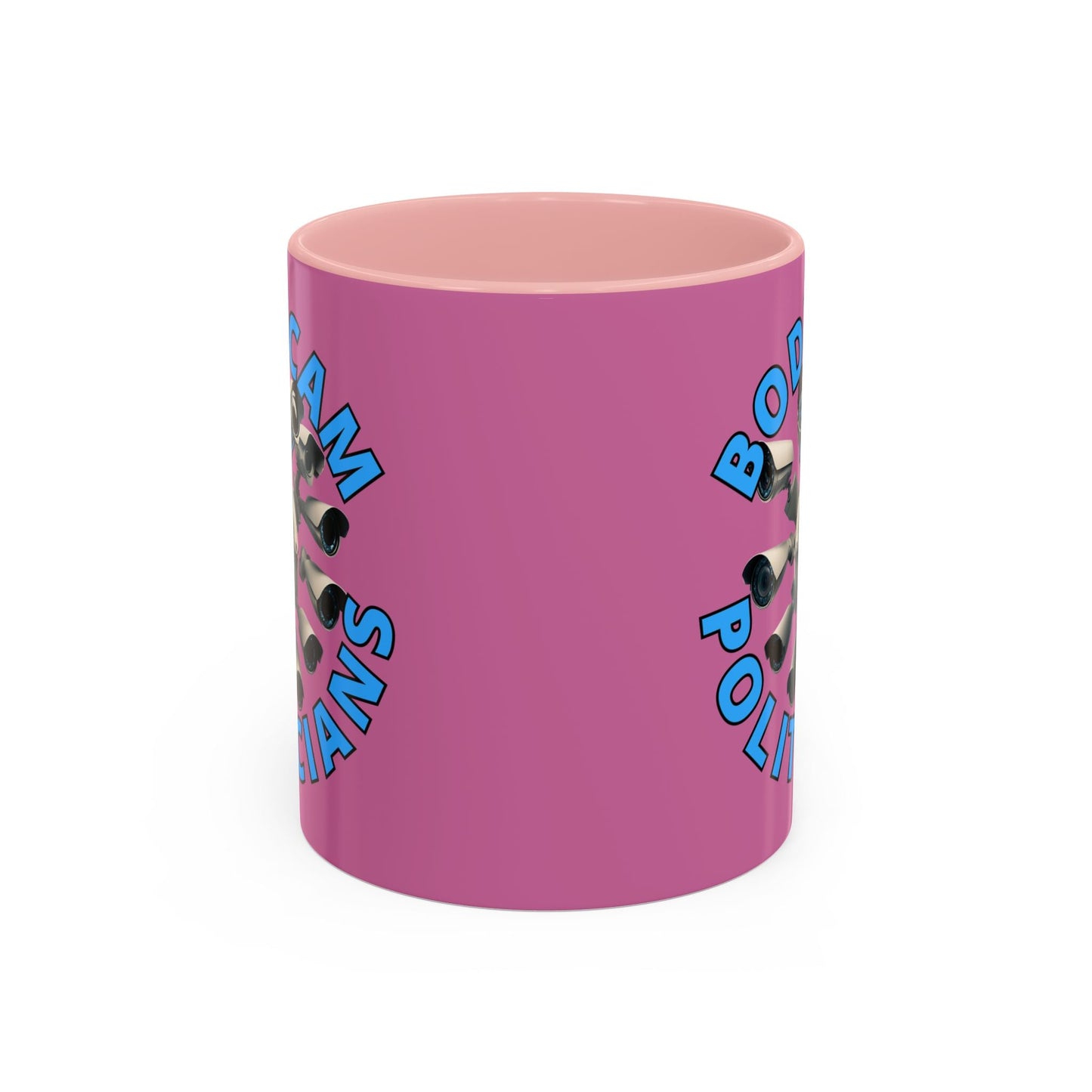 Bodycam the Politicians Cameras Pink Accent Mug by cypherpunkgear.com – cypherpunkgear.com | Cypherpunk Merch