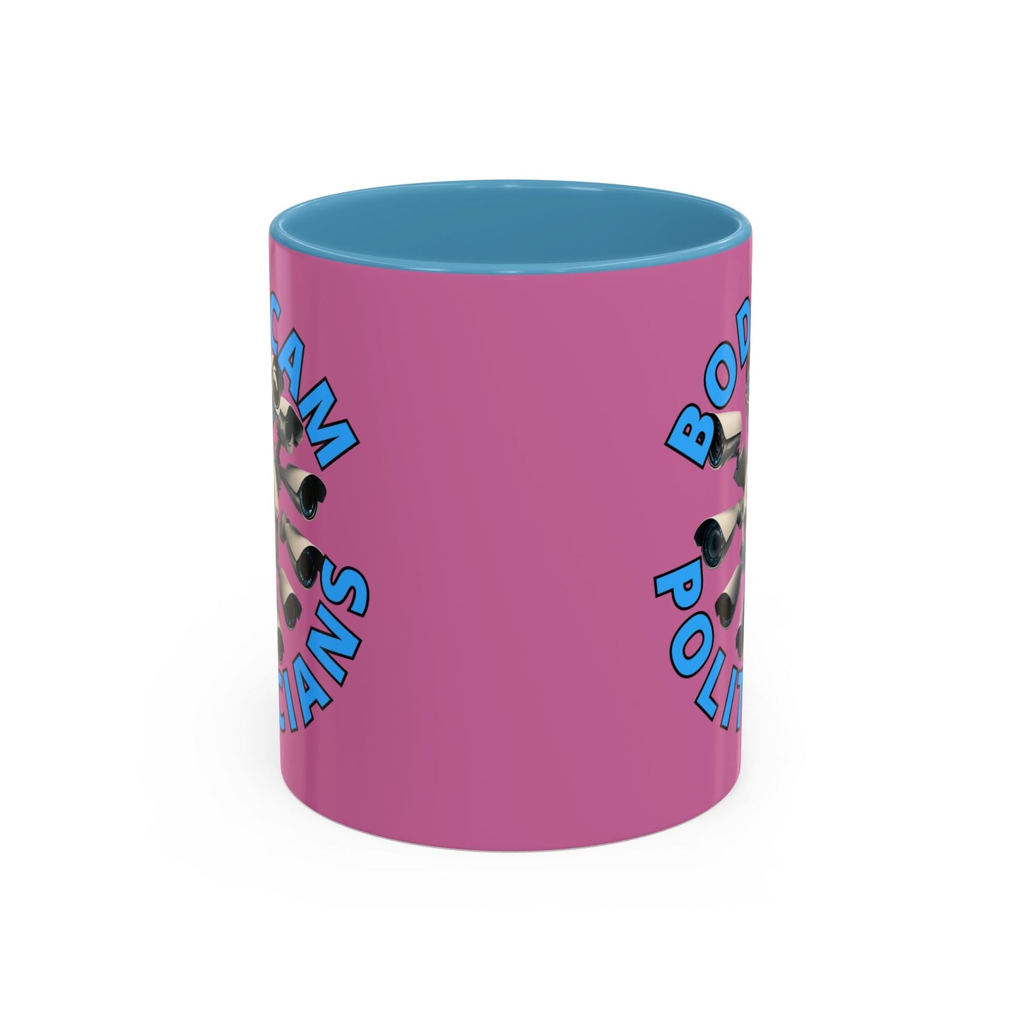 Bodycam the Politicians Cameras Pink Accent Mug by cypherpunkgear.com – cypherpunkgear.com | Cypherpunk Merch