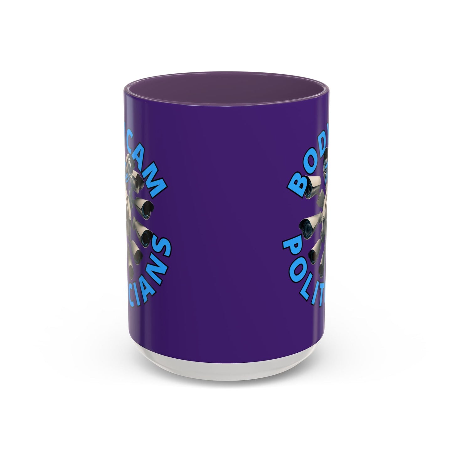 Bodycam the Politicians Cameras Purple Accent Mug by cypherpunkgear.com – cypherpunkgear.com | Cypherpunk Merch