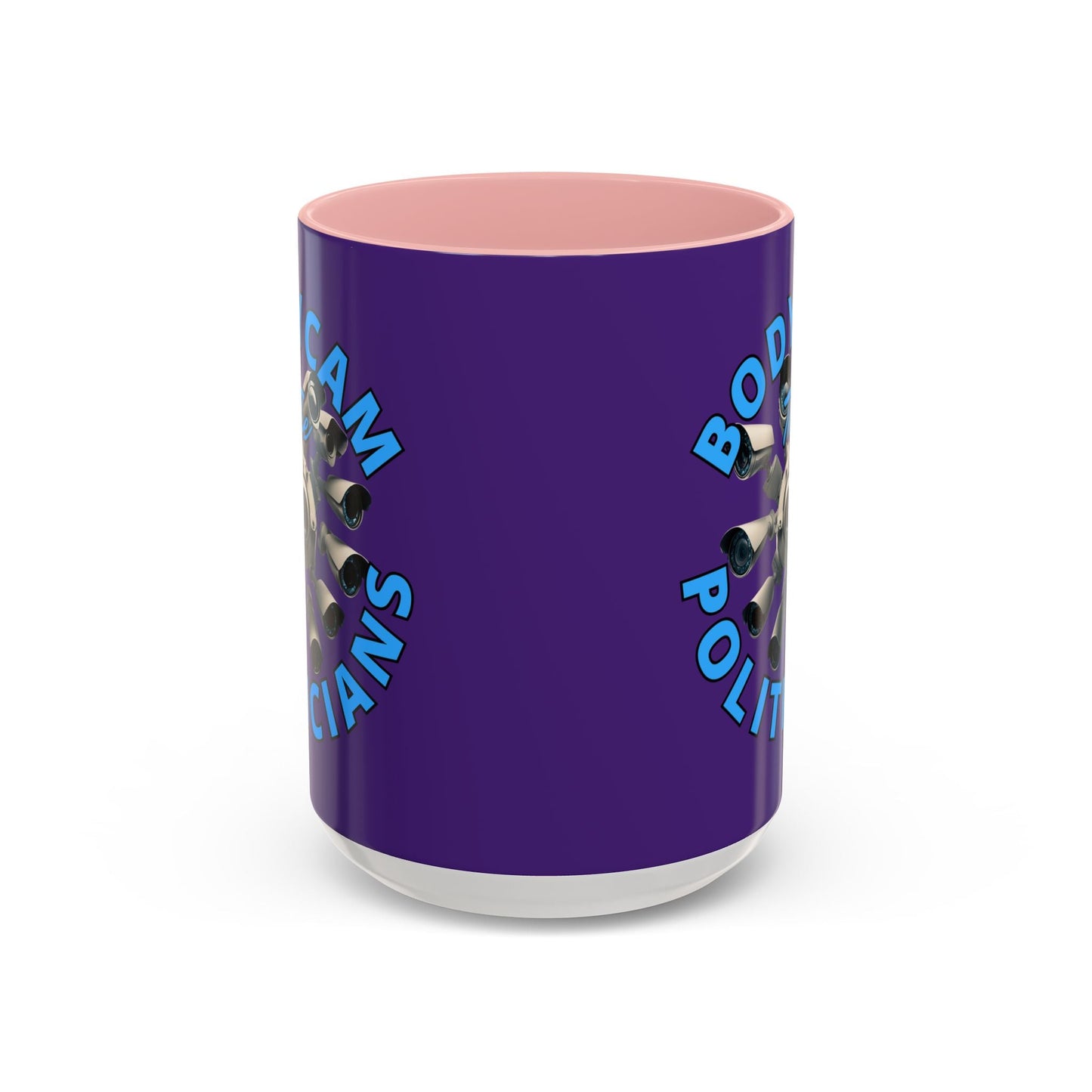 Bodycam the Politicians Cameras Purple Accent Mug by cypherpunkgear.com – cypherpunkgear.com | Cypherpunk Merch