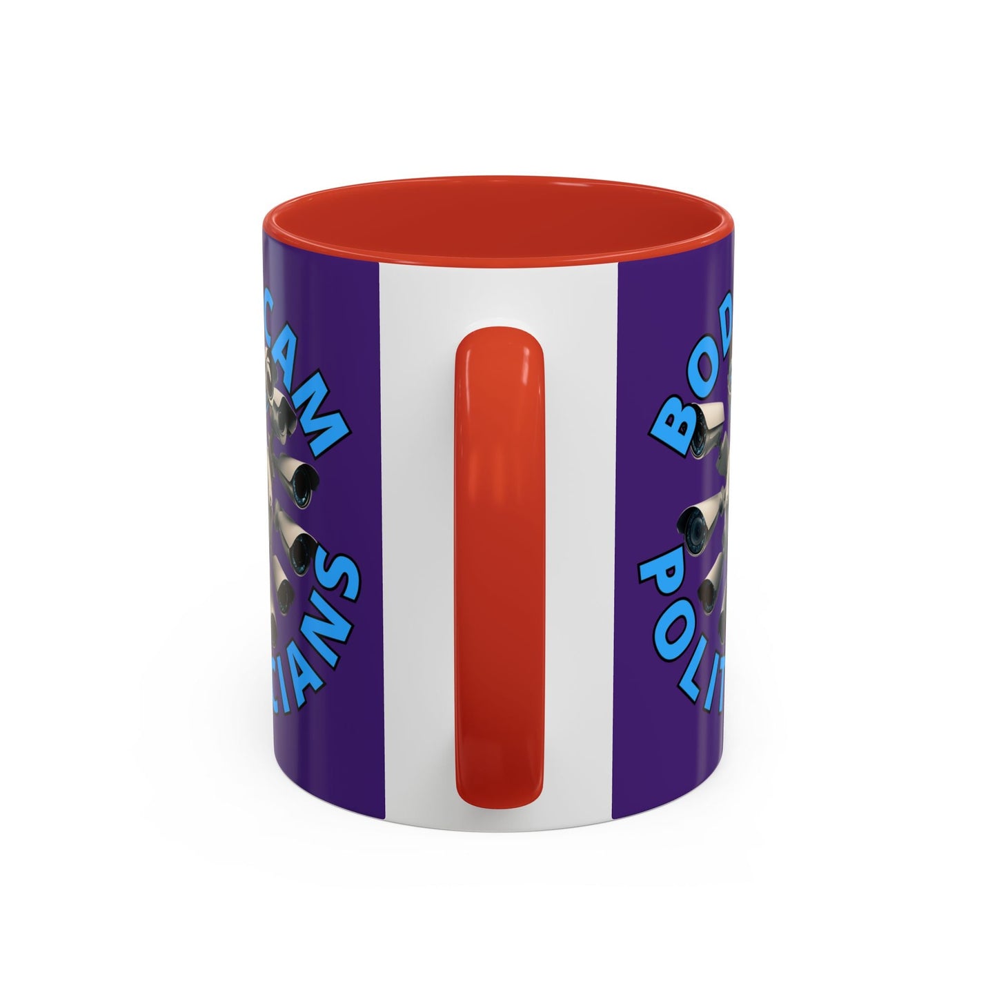 Bodycam the Politicians Cameras Purple Accent Mug by cypherpunkgear.com – cypherpunkgear.com | Cypherpunk Merch