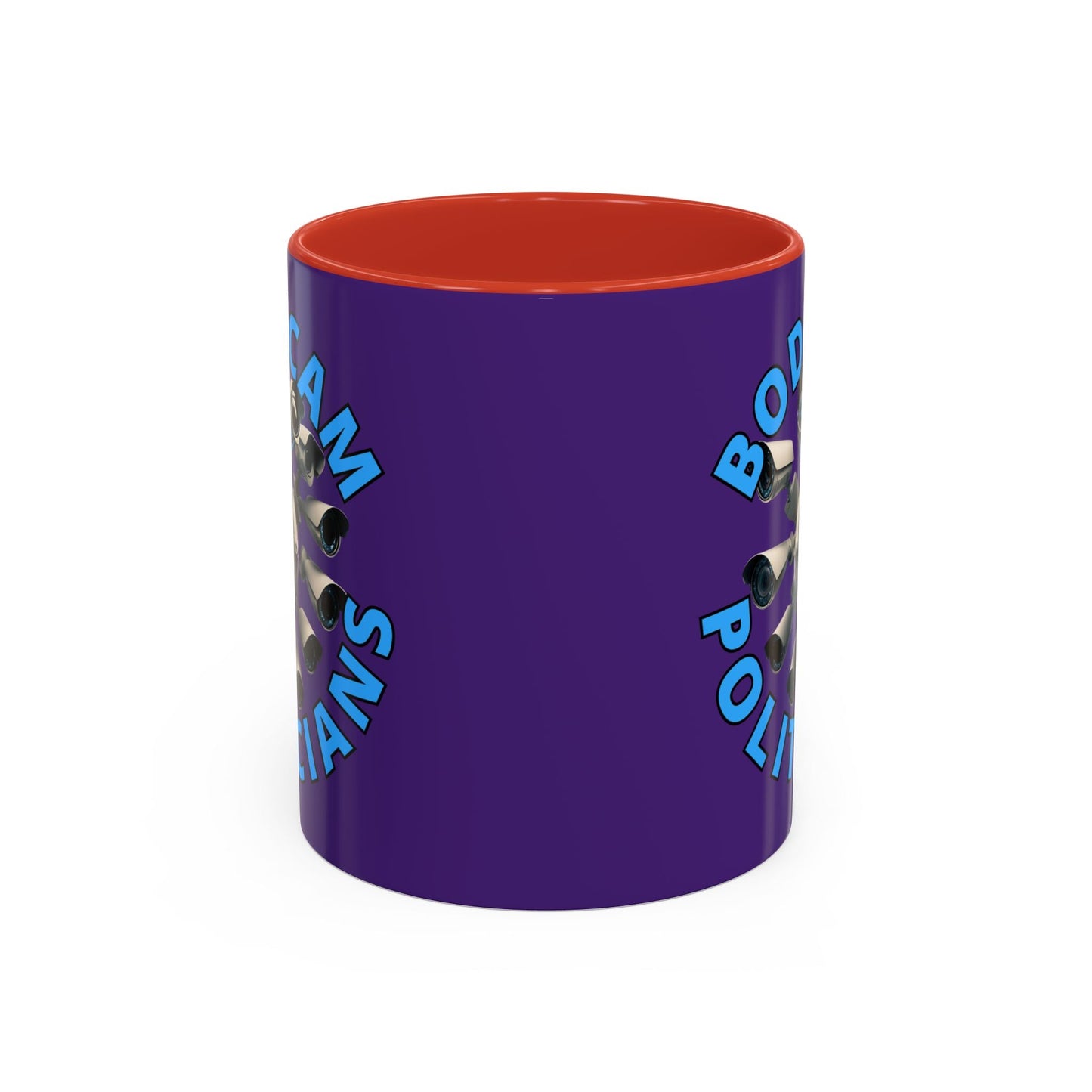 Bodycam the Politicians Cameras Purple Accent Mug by cypherpunkgear.com – cypherpunkgear.com | Cypherpunk Merch