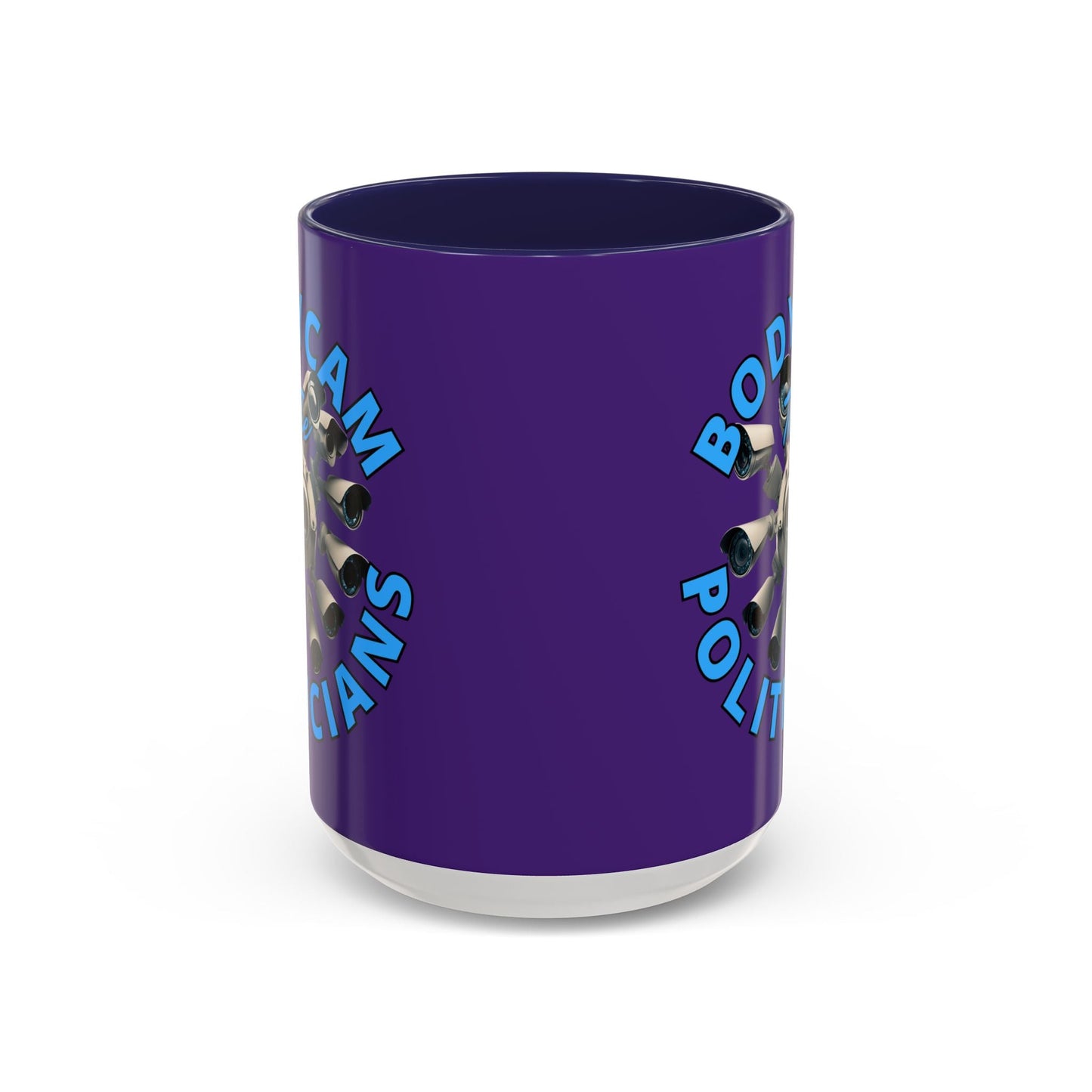 Bodycam the Politicians Cameras Purple Accent Mug by cypherpunkgear.com – cypherpunkgear.com | Cypherpunk Merch