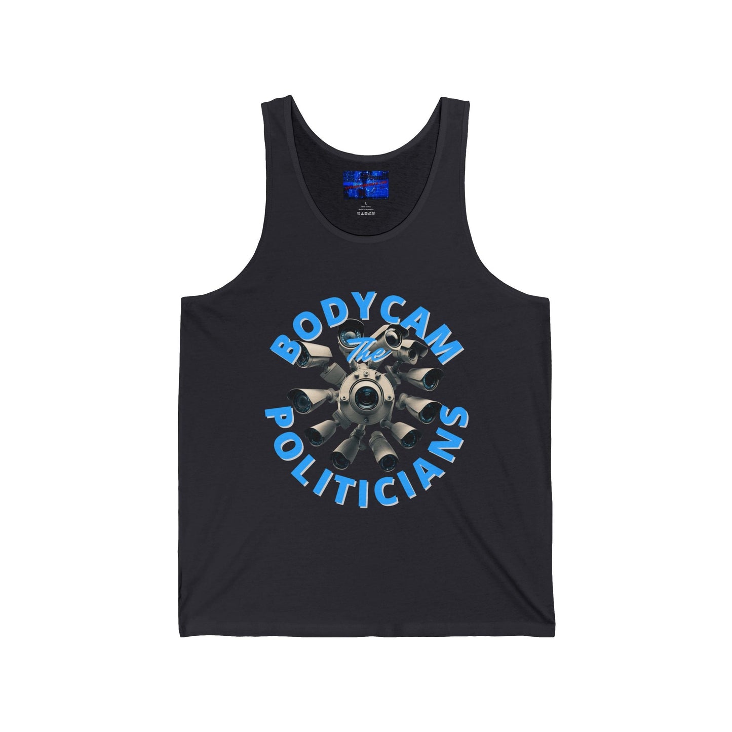 Bodycam the Politicians Cameras Unisex Jersey Tank Top by cypherpunkgear.com – cypherpunkgear.com | Cypherpunk Merch