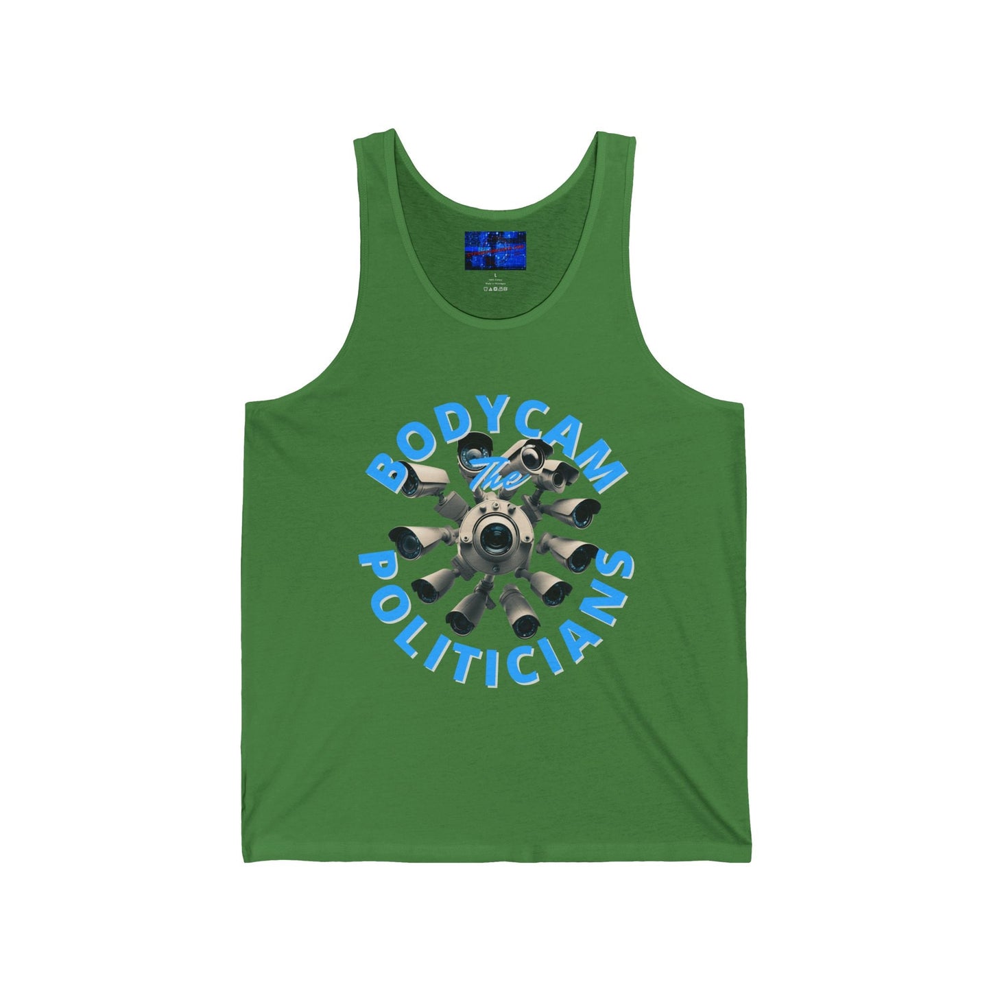 Bodycam the Politicians Cameras Unisex Jersey Tank Top by cypherpunkgear.com – cypherpunkgear.com | Cypherpunk Merch