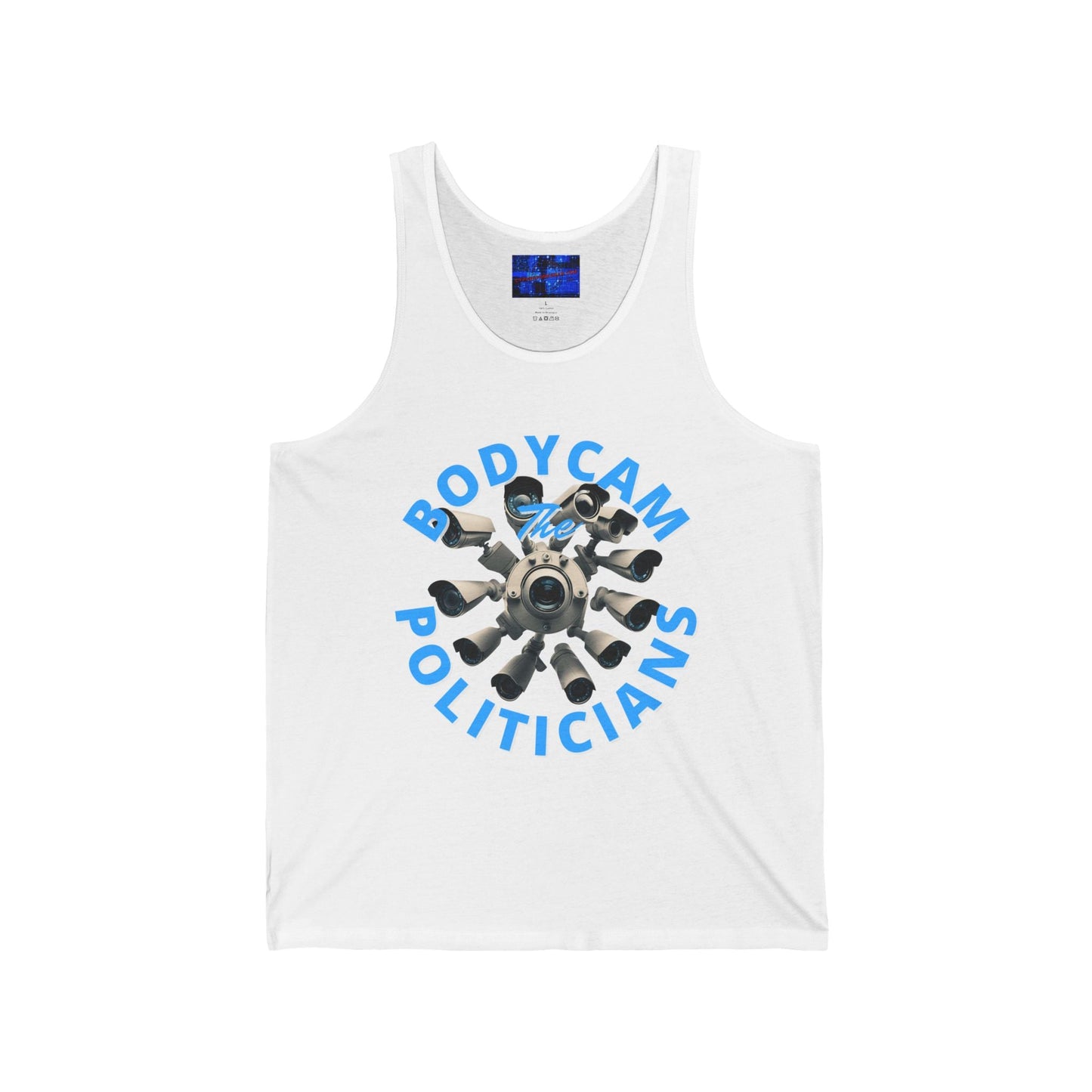 Bodycam the Politicians Cameras Unisex Jersey Tank Top by cypherpunkgear.com – cypherpunkgear.com | Cypherpunk Merch