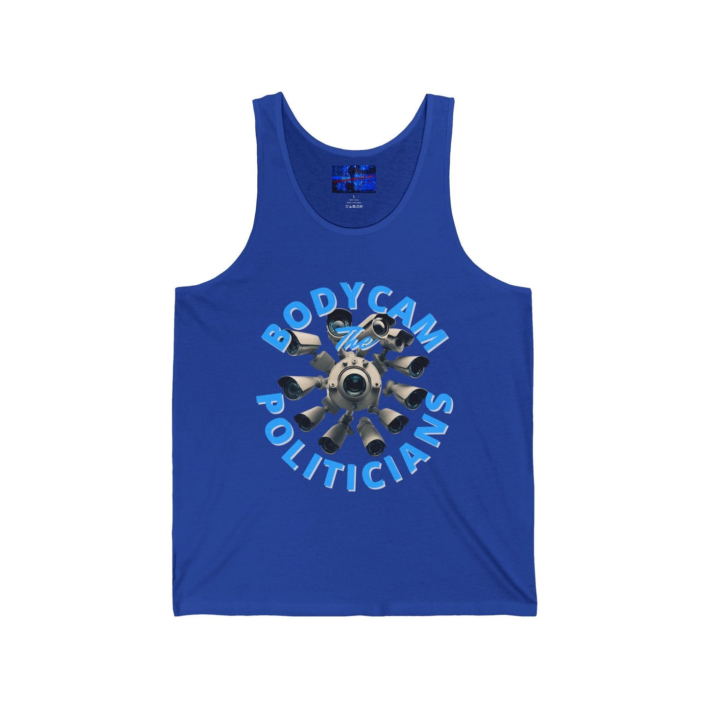 Bodycam the Politicians Cameras Unisex Jersey Tank Top by cypherpunkgear.com – cypherpunkgear.com | Cypherpunk Merch
