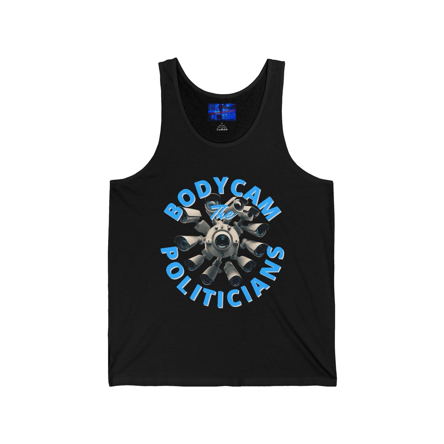 Bodycam the Politicians Cameras Unisex Jersey Tank Top by cypherpunkgear.com – cypherpunkgear.com | Cypherpunk Merch