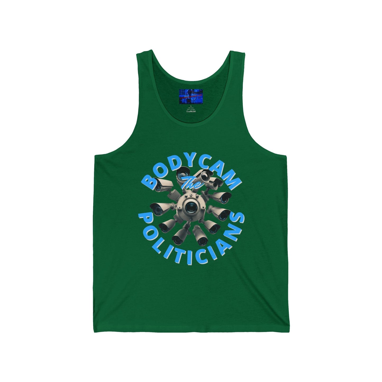 Bodycam the Politicians Cameras Unisex Jersey Tank Top by cypherpunkgear.com – cypherpunkgear.com | Cypherpunk Merch