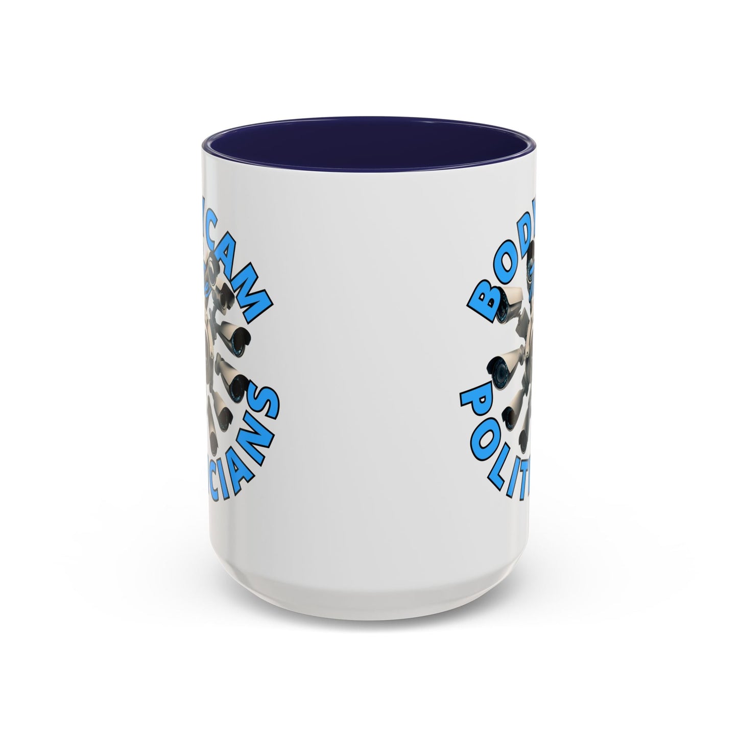 Bodycam the Politicians Cameras White Accent Mug by cypherpunkgear.com – cypherpunkgear.com | Cypherpunk Merch