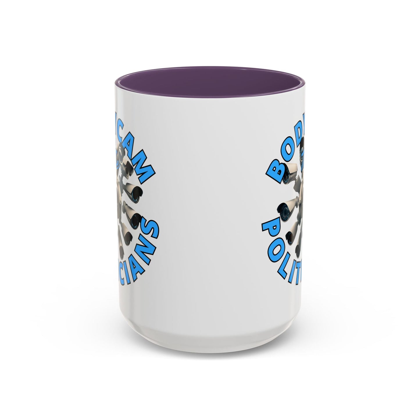 Bodycam the Politicians Cameras White Accent Mug by cypherpunkgear.com – cypherpunkgear.com | Cypherpunk Merch