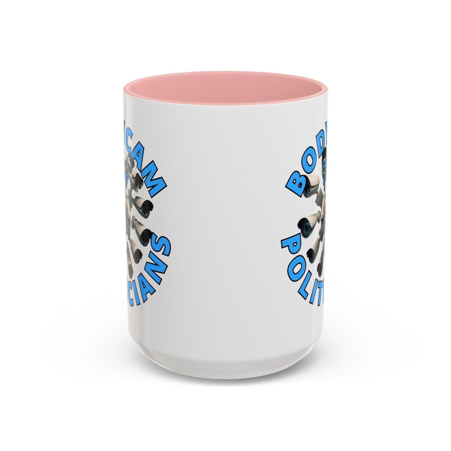 Bodycam the Politicians Cameras White Accent Mug by cypherpunkgear.com – cypherpunkgear.com | Cypherpunk Merch