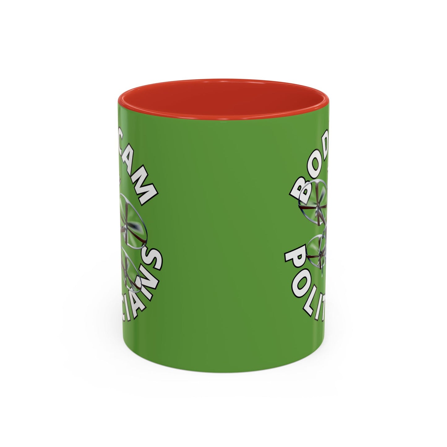 Bodycam the Politicians Drone Green Accent Mug by cypherpunkgear.com – cypherpunkgear.com | Cypherpunk Merch