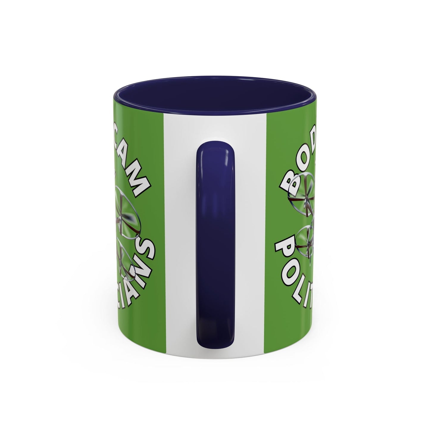 Bodycam the Politicians Drone Green Accent Mug by cypherpunkgear.com – cypherpunkgear.com | Cypherpunk Merch