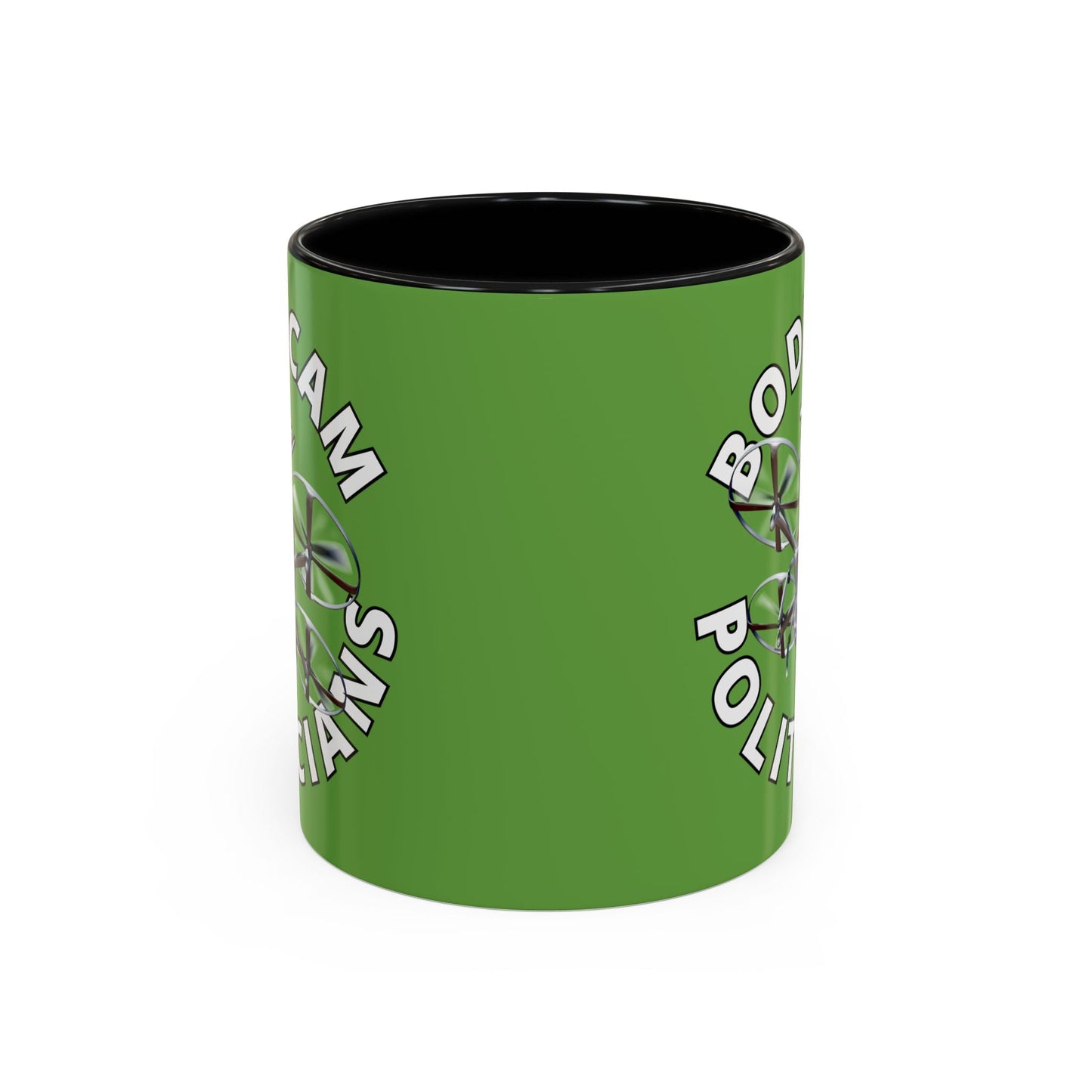 Bodycam the Politicians Drone Green Accent Mug by cypherpunkgear.com – cypherpunkgear.com | Cypherpunk Merch