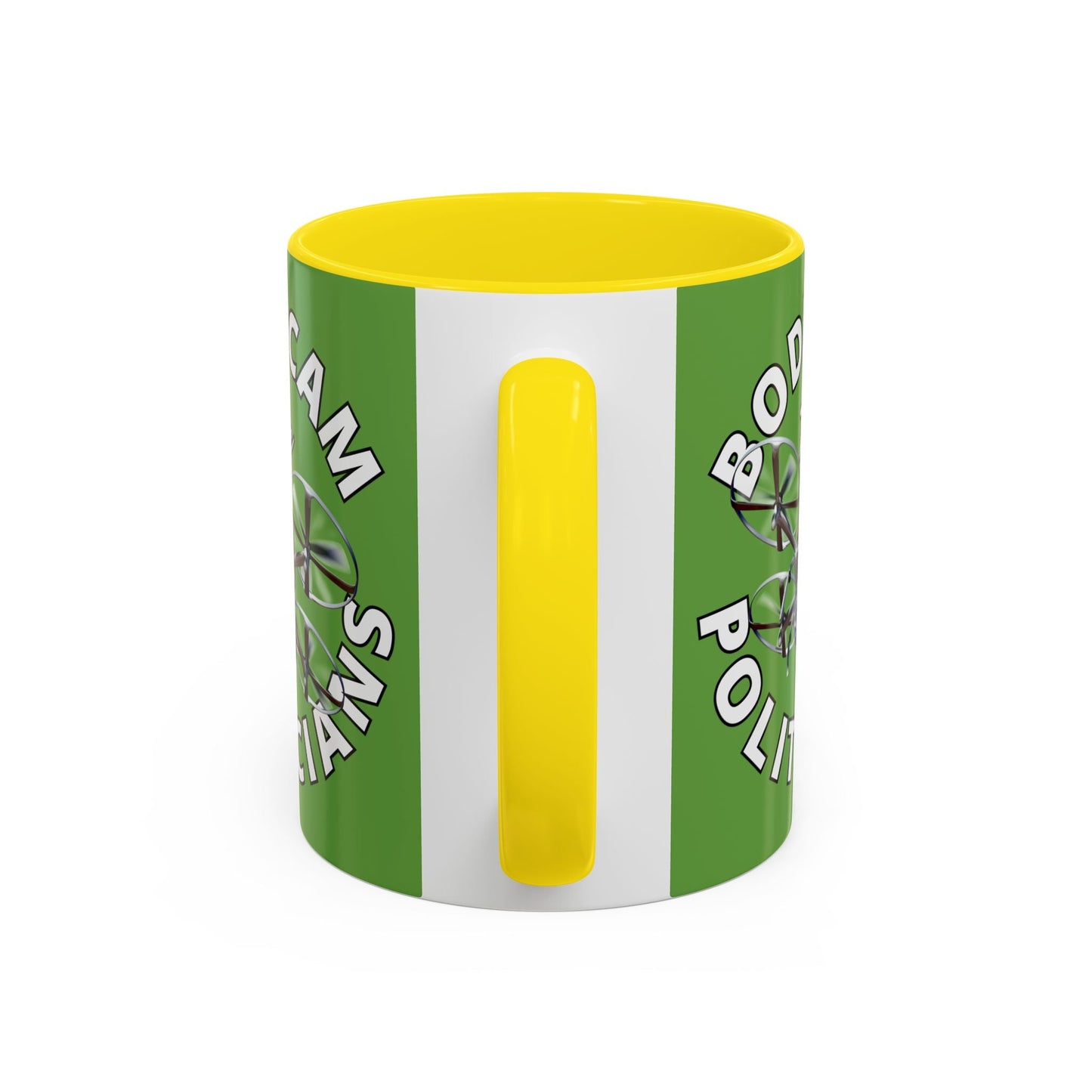 Bodycam the Politicians Drone Green Accent Mug by cypherpunkgear.com – cypherpunkgear.com | Cypherpunk Merch