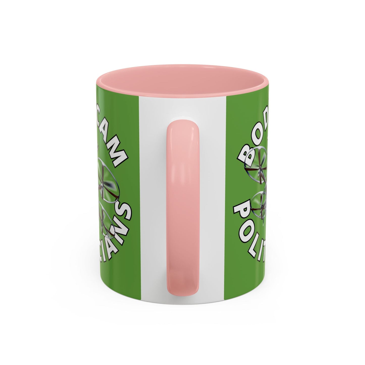 Bodycam the Politicians Drone Green Accent Mug by cypherpunkgear.com – cypherpunkgear.com | Cypherpunk Merch