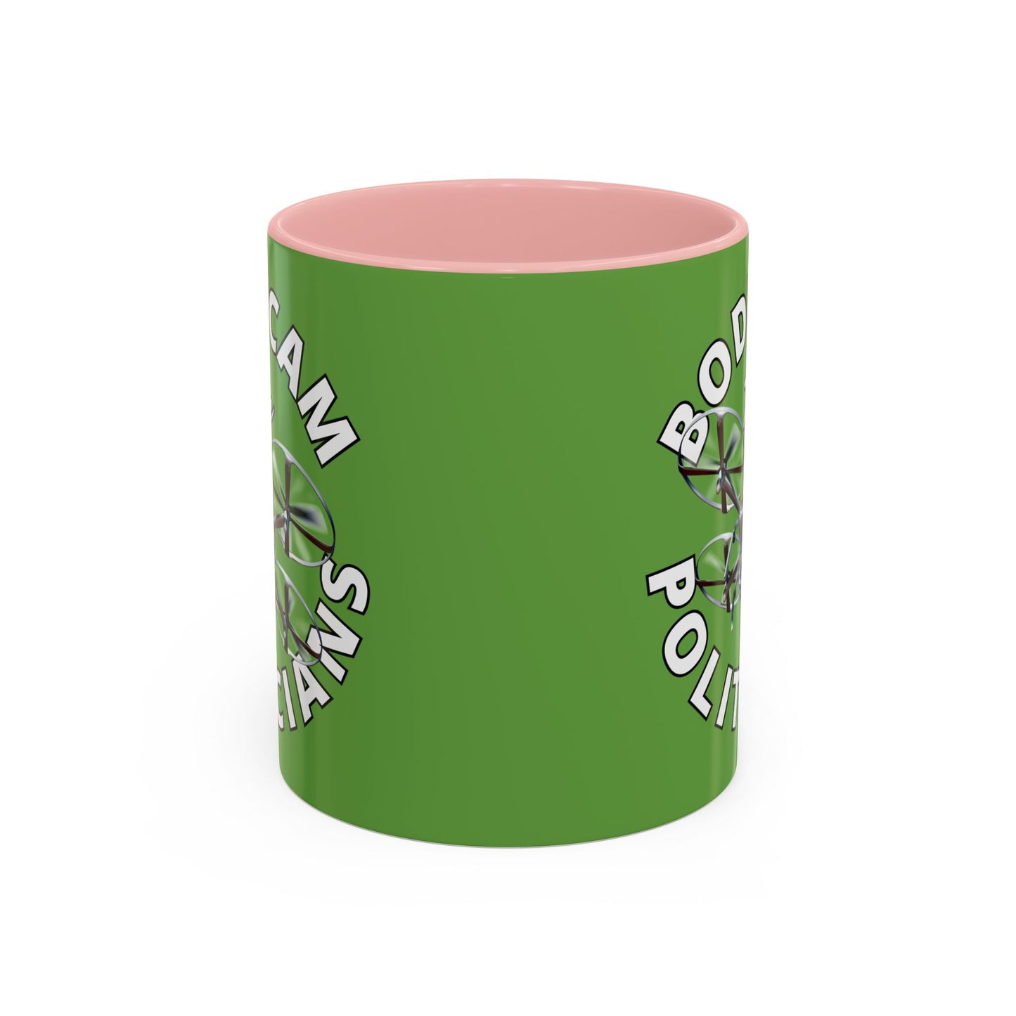 Bodycam the Politicians Drone Green Accent Mug by cypherpunkgear.com – cypherpunkgear.com | Cypherpunk Merch