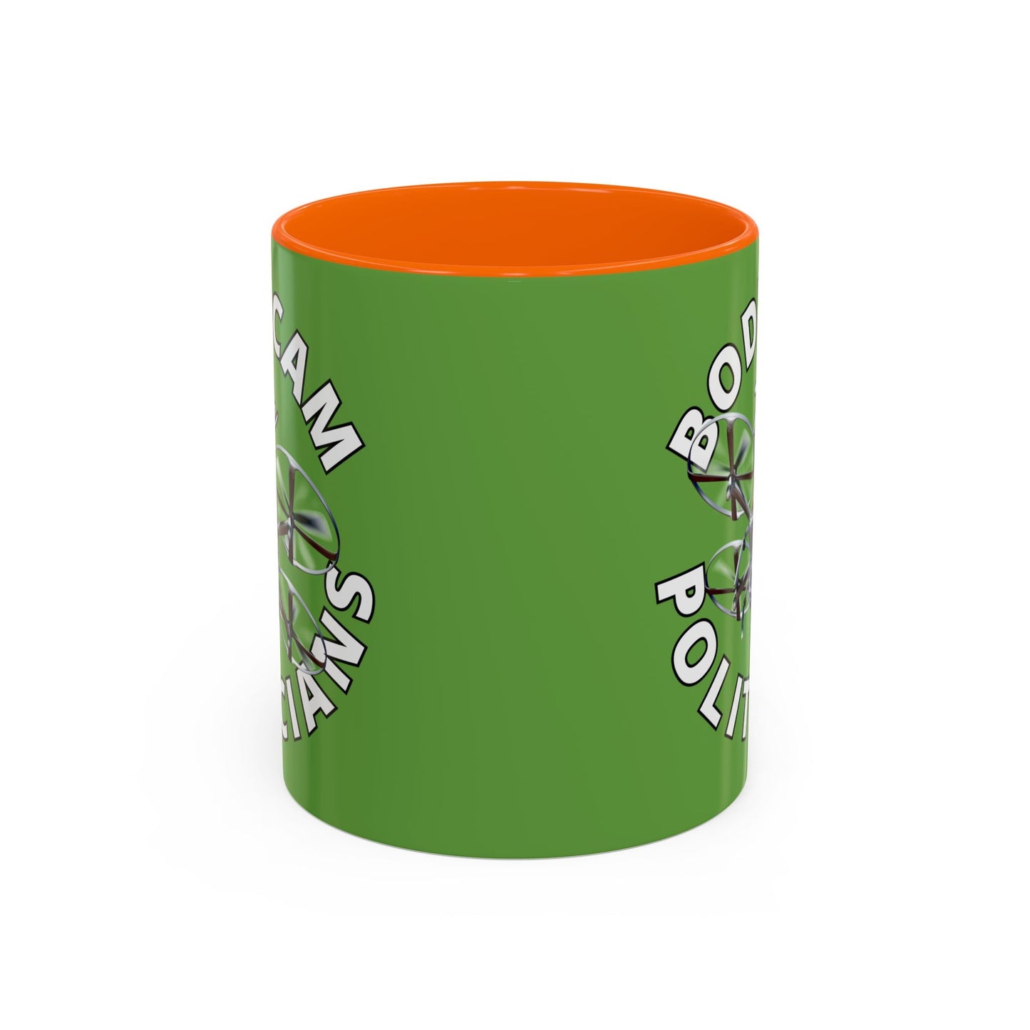 Bodycam the Politicians Drone Green Accent Mug by cypherpunkgear.com – cypherpunkgear.com | Cypherpunk Merch