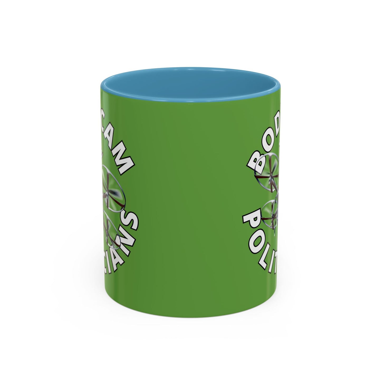 Bodycam the Politicians Drone Green Accent Mug by cypherpunkgear.com – cypherpunkgear.com | Cypherpunk Merch