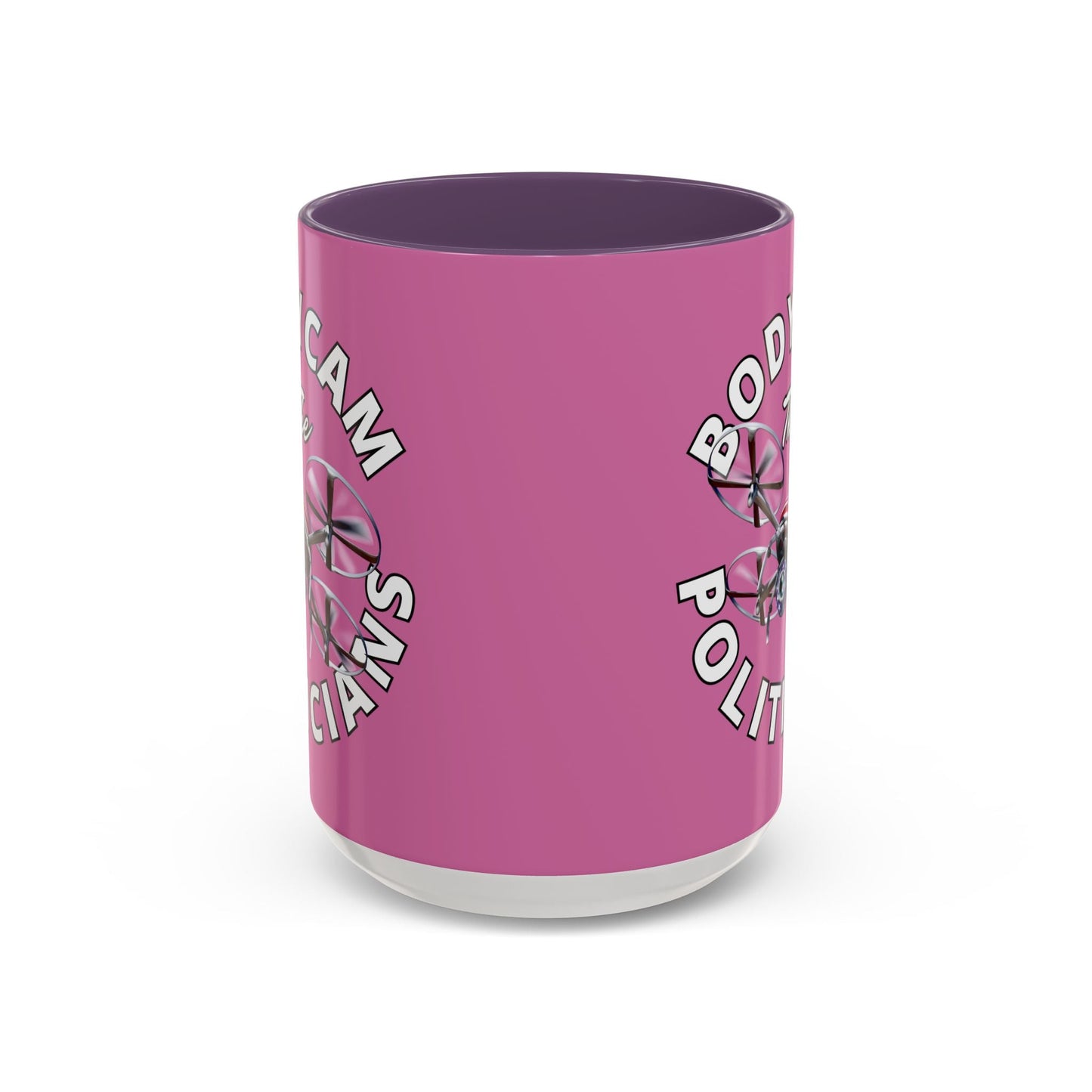 Bodycam the Politicians Drone Pink Accent Mug by cypherpunkgear.com – cypherpunkgear.com | Cypherpunk Merch