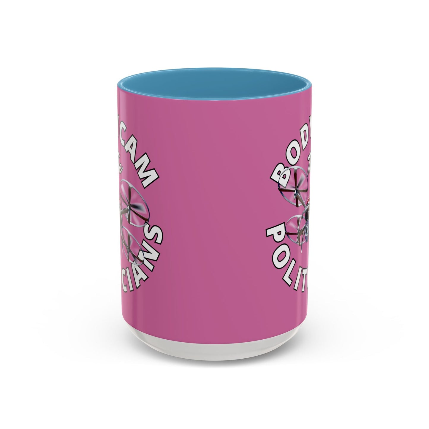 Bodycam the Politicians Drone Pink Accent Mug by cypherpunkgear.com – cypherpunkgear.com | Cypherpunk Merch