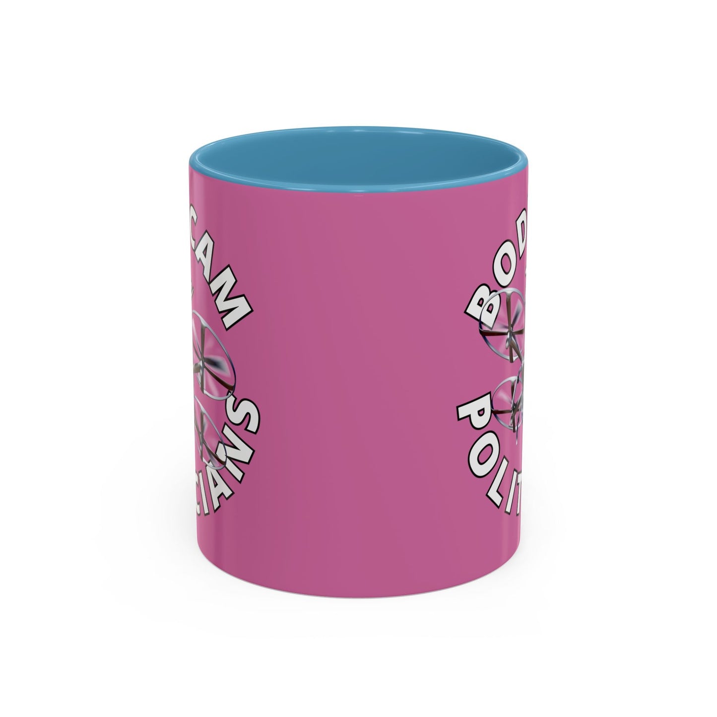 Bodycam the Politicians Drone Pink Accent Mug by cypherpunkgear.com – cypherpunkgear.com | Cypherpunk Merch
