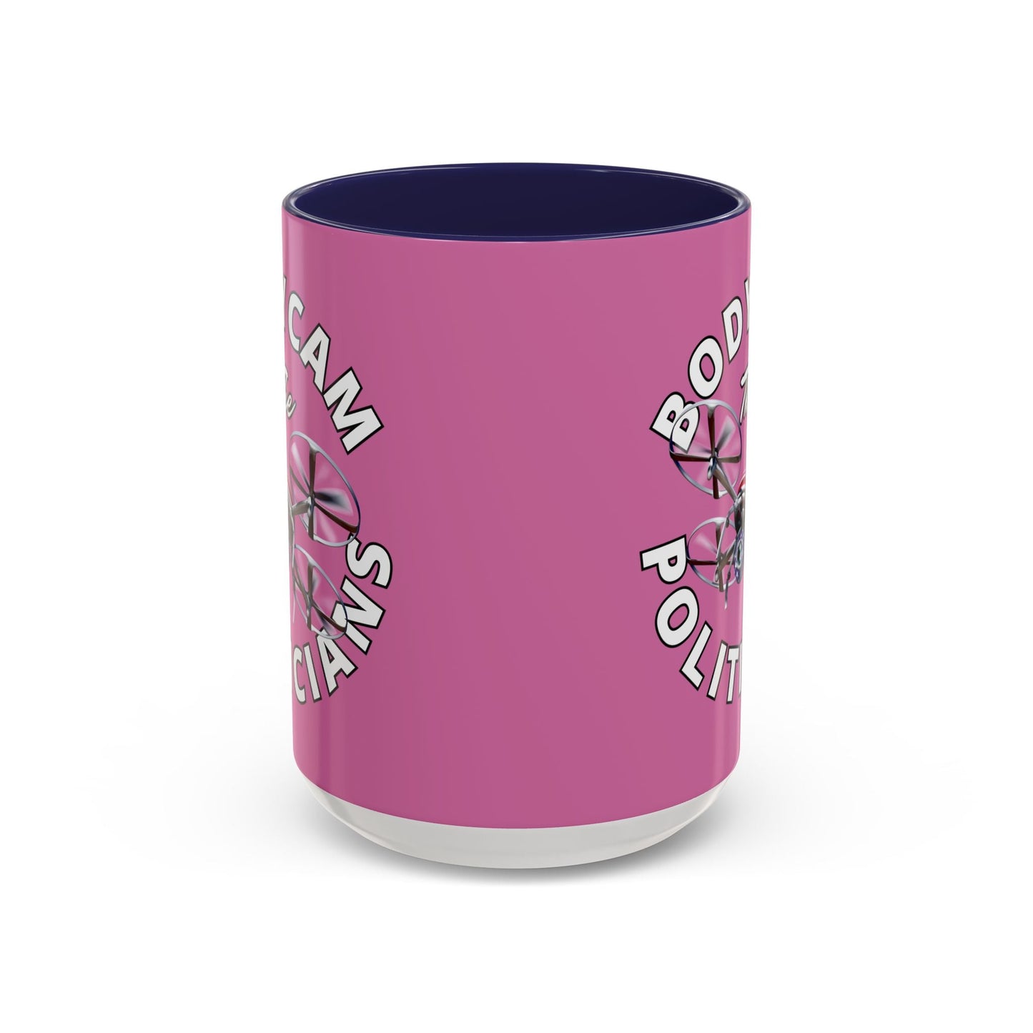 Bodycam the Politicians Drone Pink Accent Mug by cypherpunkgear.com – cypherpunkgear.com | Cypherpunk Merch