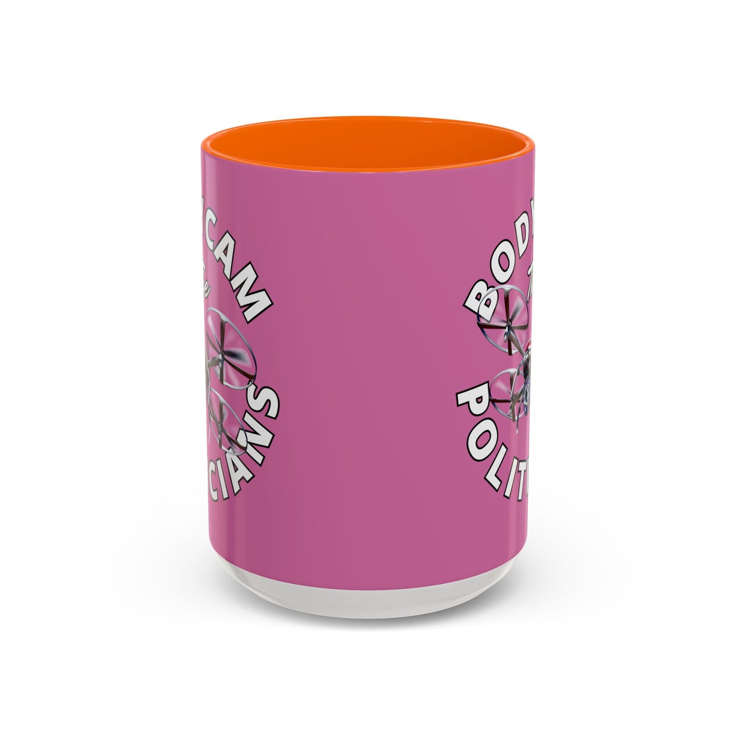 Bodycam the Politicians Drone Pink Accent Mug by cypherpunkgear.com – cypherpunkgear.com | Cypherpunk Merch