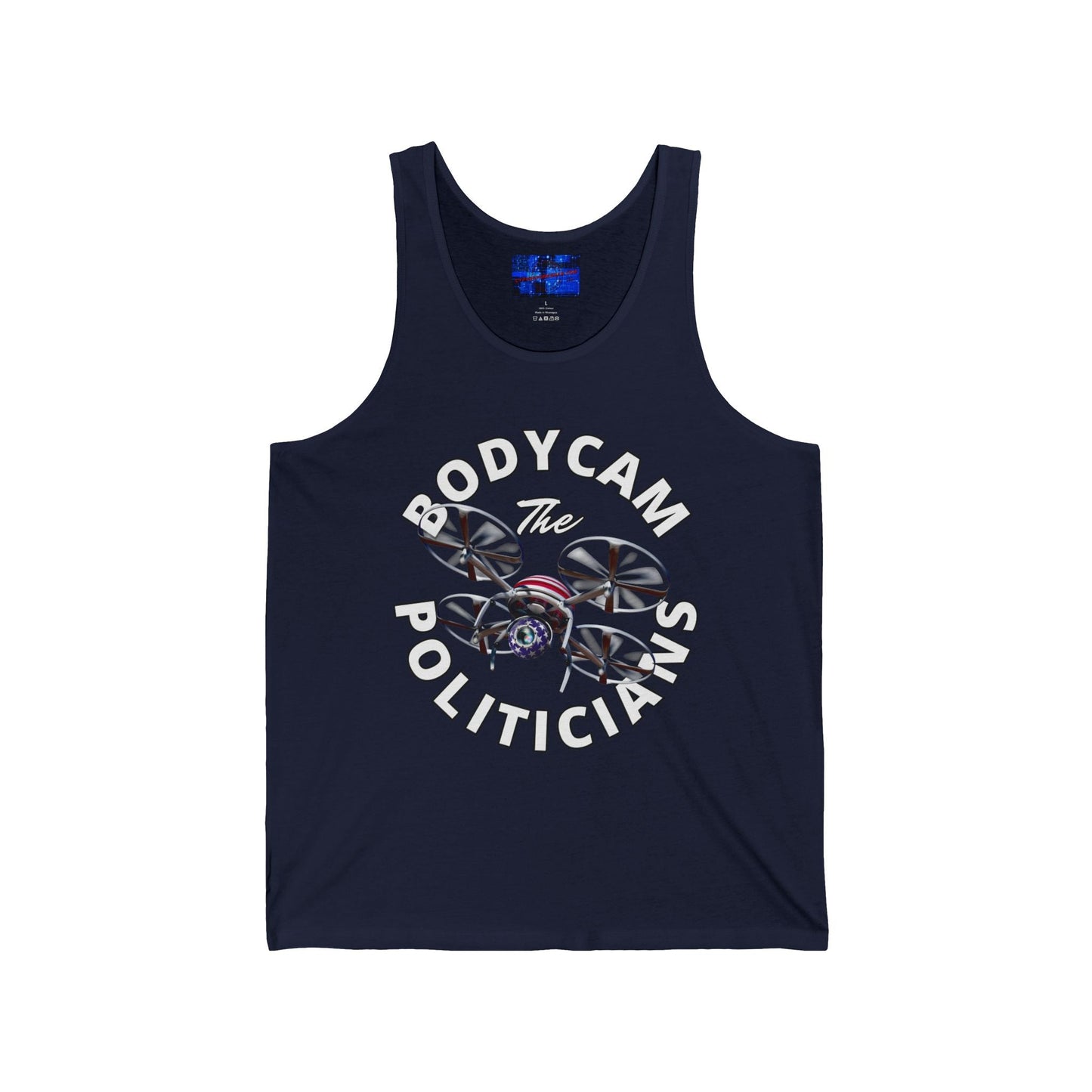 Bodycam the Politicians Drone Unisex Jersey Tank Top by cypherpunkgear.com – cypherpunkgear.com | Cypherpunk Merch