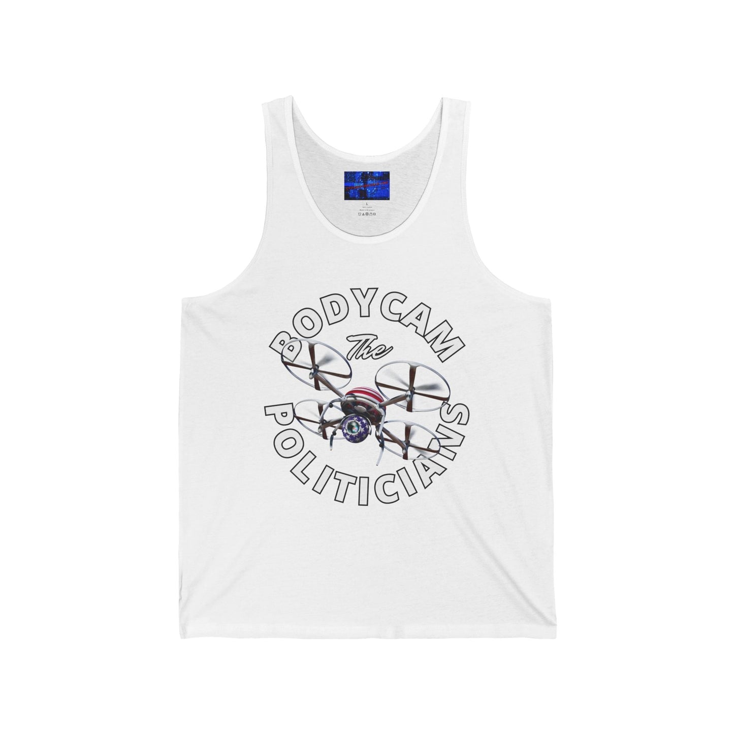Bodycam the Politicians Drone Unisex Jersey Tank Top by cypherpunkgear.com – cypherpunkgear.com | Cypherpunk Merch
