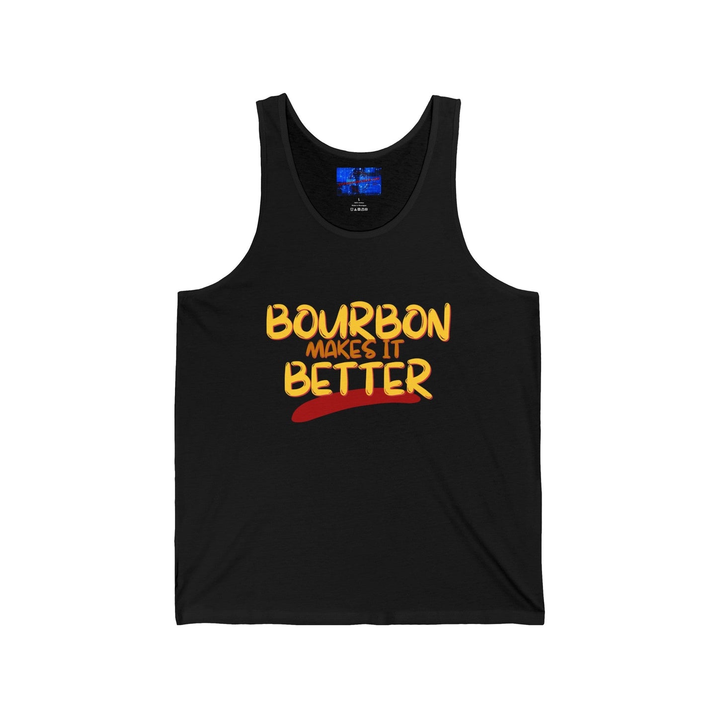 Bourbon makes it better Unisex Jersey Tank Top by cypherpunkgear – cypherpunkgear.com | Cypherpunk Merch