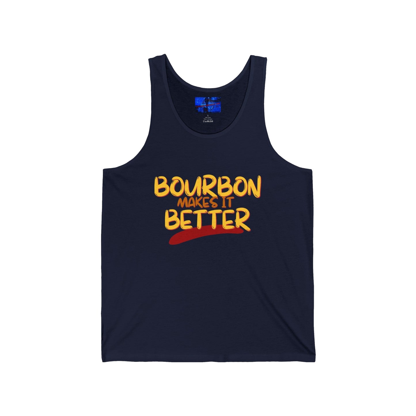 Bourbon makes it better Unisex Jersey Tank Top by cypherpunkgear – cypherpunkgear.com | Cypherpunk Merch