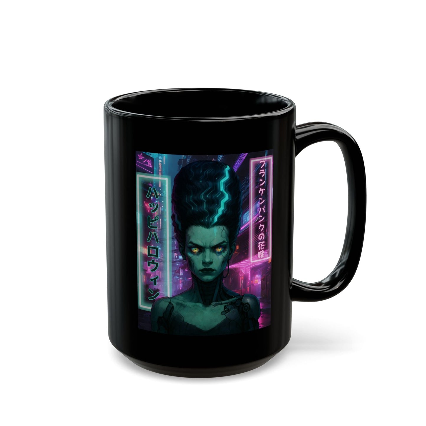 Bride of Frankenpunk Black Mug by CreepyCrafts.boo – cypherpunkgear.com | Cypherpunk Merch