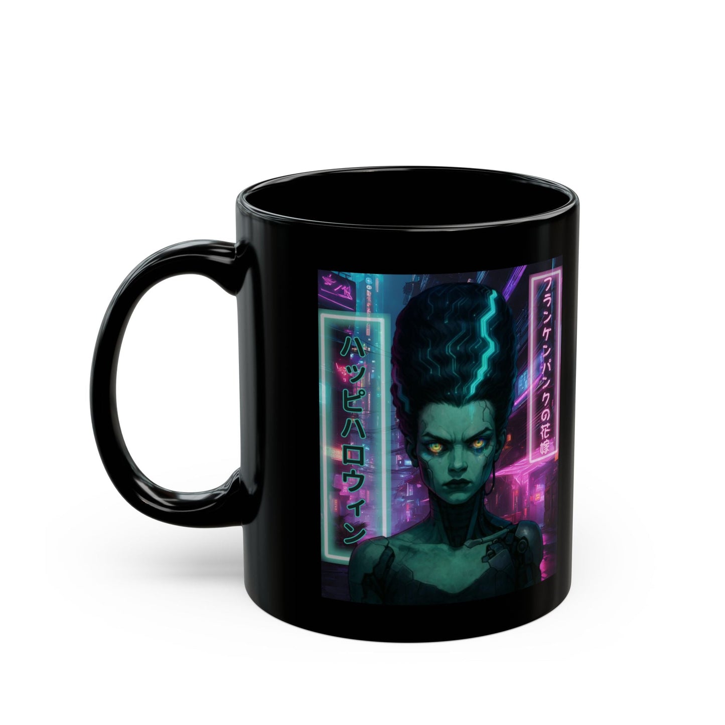 Bride of Frankenpunk Black Mug by CreepyCrafts.boo – cypherpunkgear.com | Cypherpunk Merch